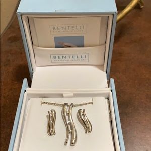 3 piece diamond and silver set